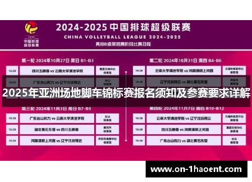 2025年亚洲场地脚车锦标赛报名须知及参赛要求详解